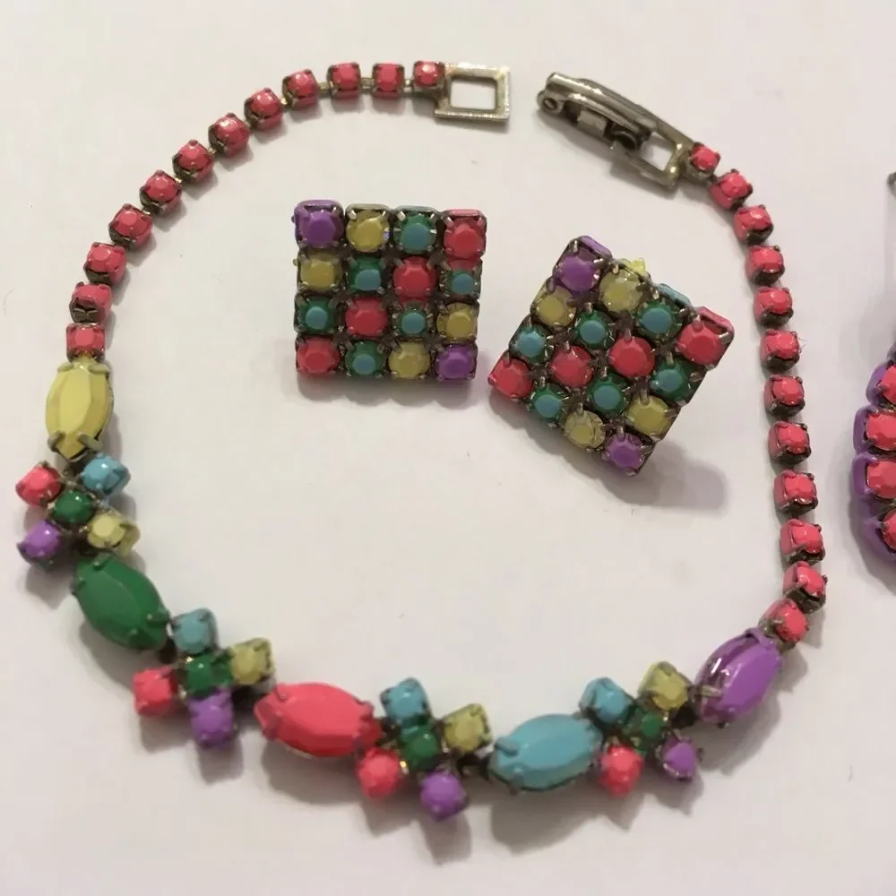 Repainted Pastel Rhinestone Jewelry